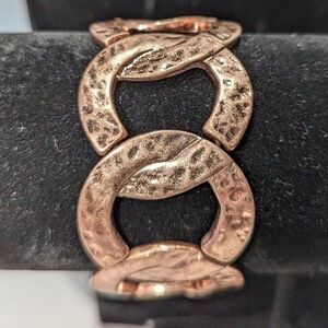 Hammered Copper Tone Stretch Bracelet